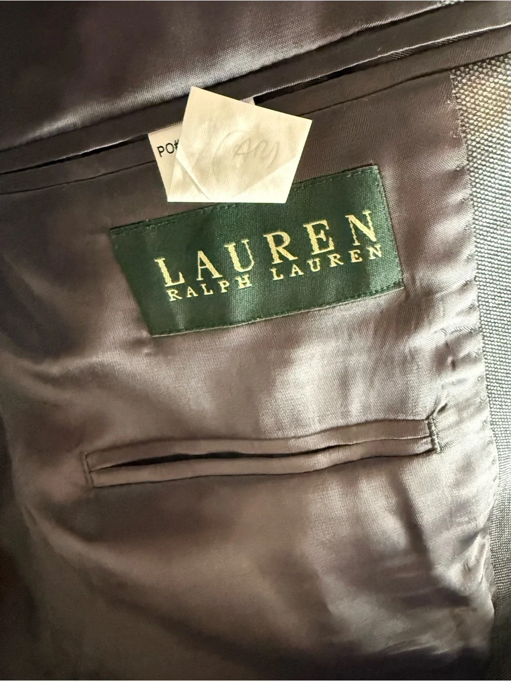 LAUREN Ralph Lauren Suit Jacket Mens 42 R 52% Wool Sport Coat Gray